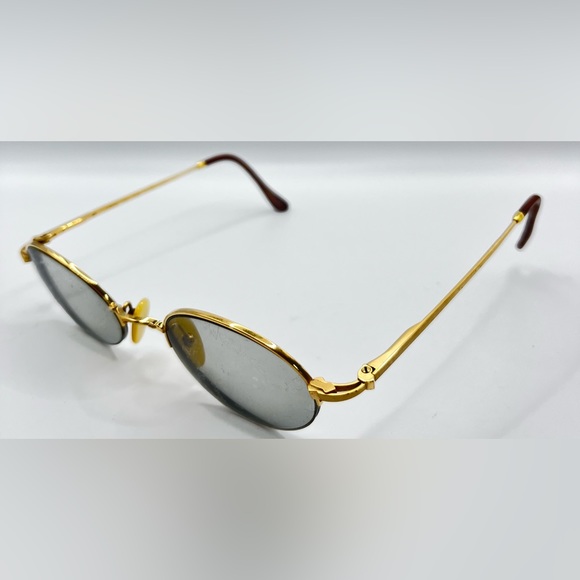 Vintage Vuillet Vega Prestige 386 Gold Oval Half-Rim Sunglasses Frames Only - Picture 2 of 8